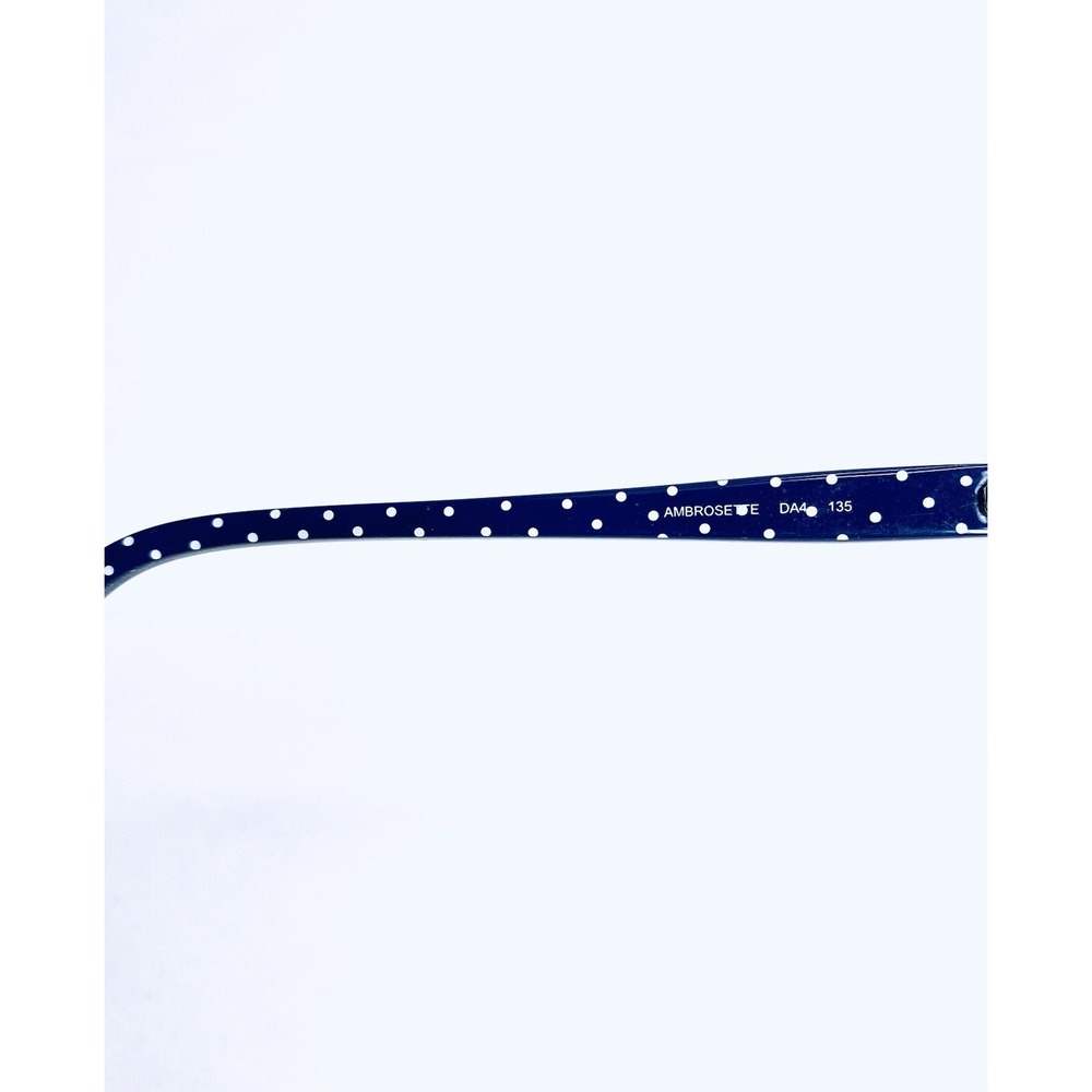 Kate Spade Blue Gold Cat Eye Glasses Polka Dot Temples Ambrosette 54 17 135 - Picture 8 of 11